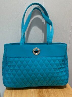 Quilted Turquoise Vera Bradley Toggle Bag